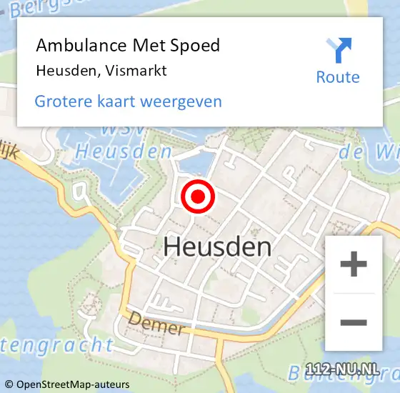 Locatie op kaart van de 112 melding: Ambulance Met Spoed Naar Heusden, Vismarkt op 21 april 2019 16:13