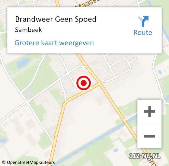 Locatie op kaart van de 112 melding: Brandweer Geen Spoed Naar Sambeek op 21 april 2019 16:21