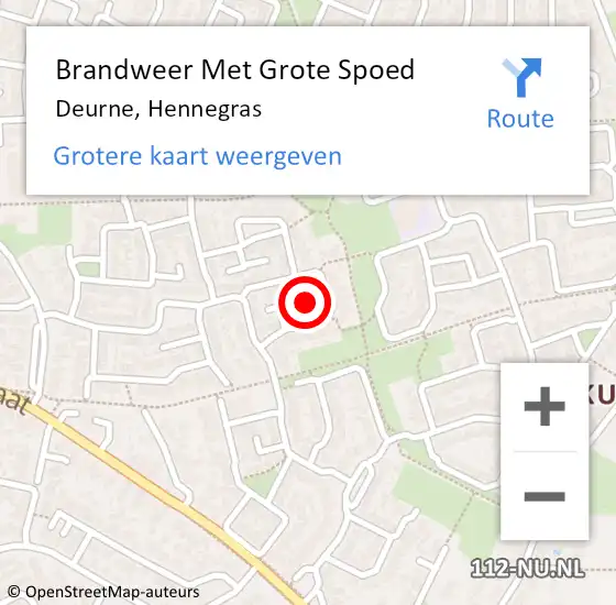 Locatie op kaart van de 112 melding: Brandweer Met Grote Spoed Naar Deurne, Hennegras op 21 april 2019 17:08