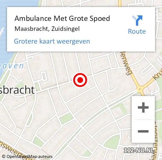 Locatie op kaart van de 112 melding: Ambulance Met Grote Spoed Naar Maasbracht, Zuidsingel op 21 april 2019 17:10