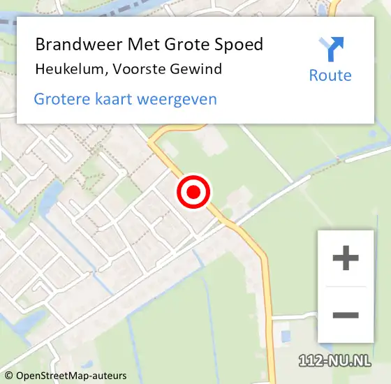 Locatie op kaart van de 112 melding: Brandweer Met Grote Spoed Naar Heukelum, Voorste Gewind op 21 april 2019 18:11