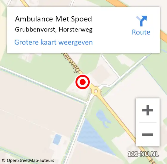 Locatie op kaart van de 112 melding: Ambulance Met Spoed Naar Grubbenvorst, Horsterweg op 30 maart 2014 04:05