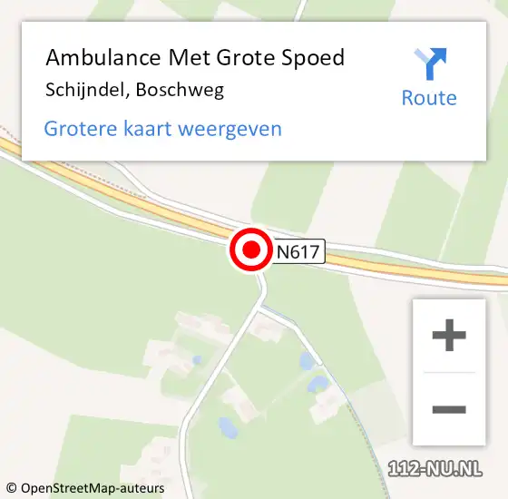 Locatie op kaart van de 112 melding: Ambulance Met Grote Spoed Naar Schijndel, Boschweg op 21 april 2019 20:29