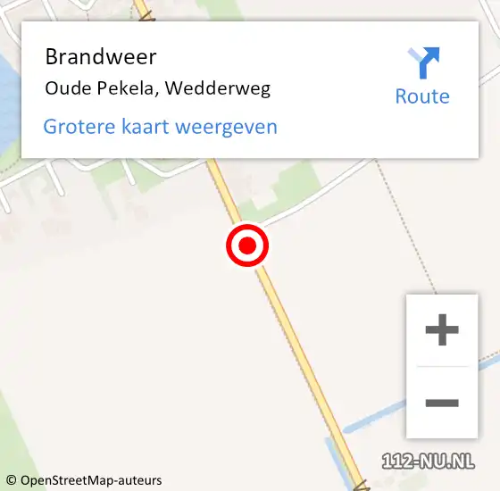 Locatie op kaart van de 112 melding: Brandweer Oude Pekela, Wedderweg op 21 april 2019 20:58