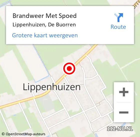 Locatie op kaart van de 112 melding: Brandweer Met Spoed Naar Lippenhuizen, De Buorren op 21 april 2019 21:00