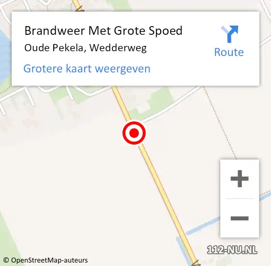 Locatie op kaart van de 112 melding: Brandweer Met Grote Spoed Naar Oude Pekela, Wedderweg op 21 april 2019 21:09