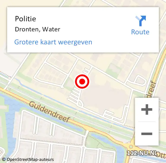 Locatie op kaart van de 112 melding: Politie Dronten, Water op 21 april 2019 21:44