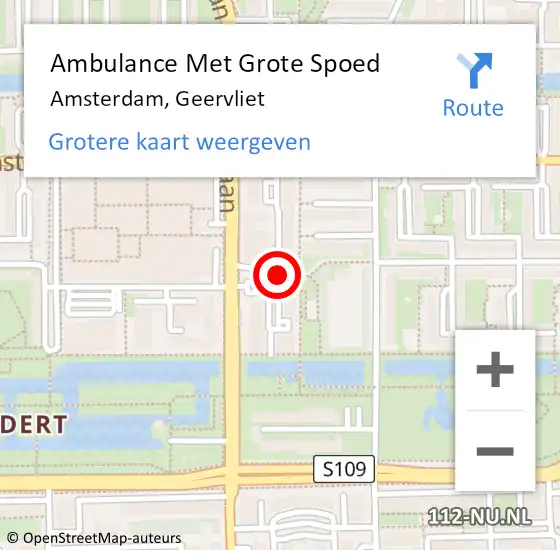 Locatie op kaart van de 112 melding: Ambulance Met Grote Spoed Naar Amsterdam, Geervliet op 21 april 2019 21:57