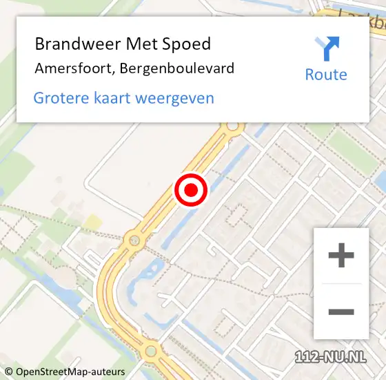 Locatie op kaart van de 112 melding: Brandweer Met Spoed Naar Amersfoort, Bergenboulevard op 21 april 2019 22:39