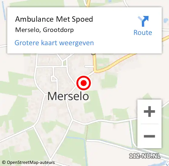 Locatie op kaart van de 112 melding: Ambulance Met Spoed Naar Merselo, Grootdorp op 30 maart 2014 04:57