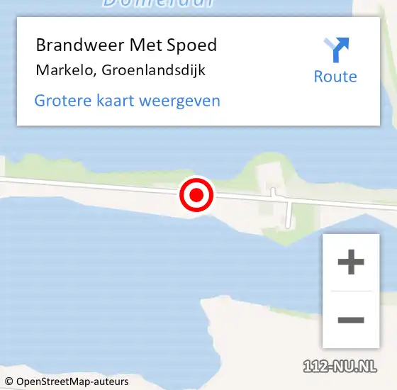 Locatie op kaart van de 112 melding: Brandweer Met Spoed Naar Markelo, Groenlandsdijk op 21 april 2019 23:00