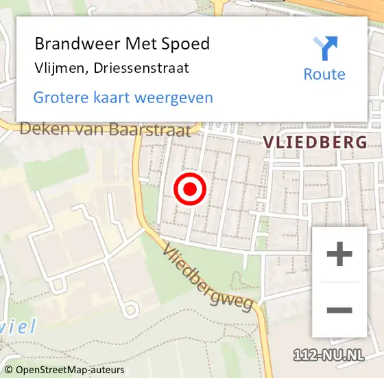 Locatie op kaart van de 112 melding: Brandweer Met Spoed Naar Vlijmen, Driessenstraat op 21 april 2019 23:05