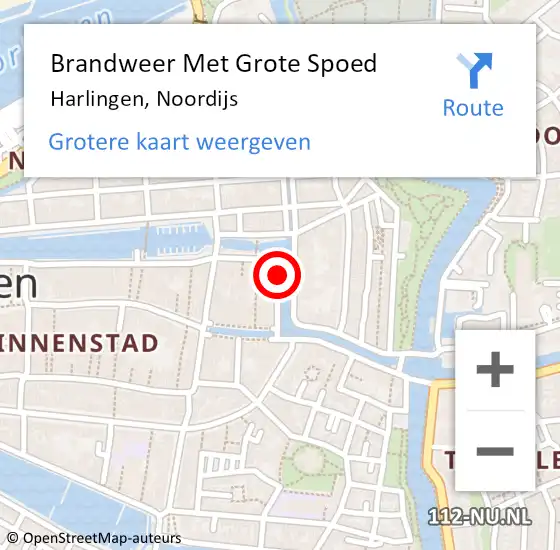 Locatie op kaart van de 112 melding: Brandweer Met Grote Spoed Naar Harlingen, Noordijs op 30 maart 2014 05:04