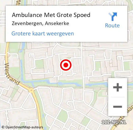 Locatie op kaart van de 112 melding: Ambulance Met Grote Spoed Naar Zevenbergen, Ansekerke op 21 april 2019 23:38