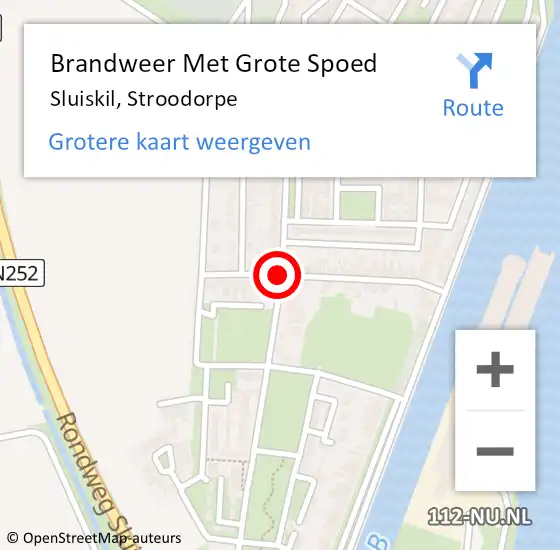 Locatie op kaart van de 112 melding: Brandweer Met Grote Spoed Naar Sluiskil, Stroodorpe op 22 april 2019 00:02