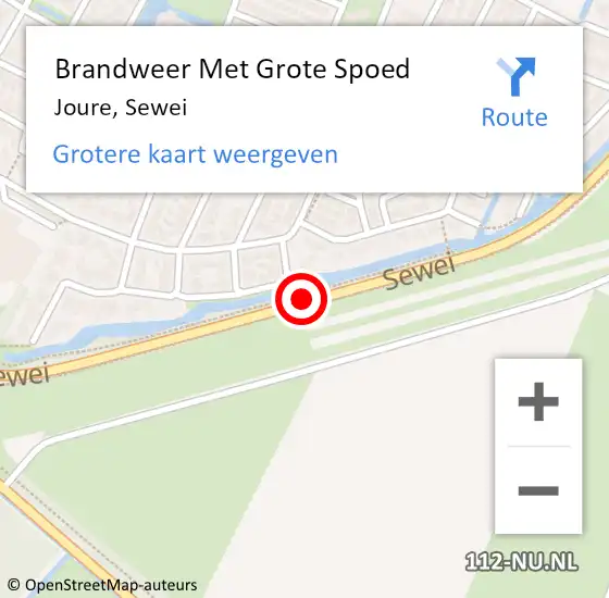 Locatie op kaart van de 112 melding: Brandweer Met Grote Spoed Naar Joure, Sewei op 22 april 2019 03:01