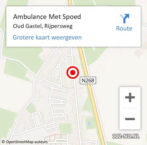 Locatie op kaart van de 112 melding: Ambulance Met Spoed Naar Oud Gastel, Rijpersweg op 22 april 2019 03:02