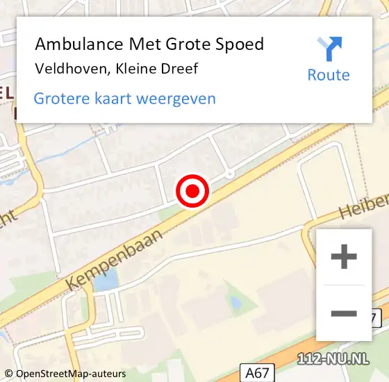 Locatie op kaart van de 112 melding: Ambulance Met Grote Spoed Naar Veldhoven, Kleine Dreef op 22 april 2019 05:14