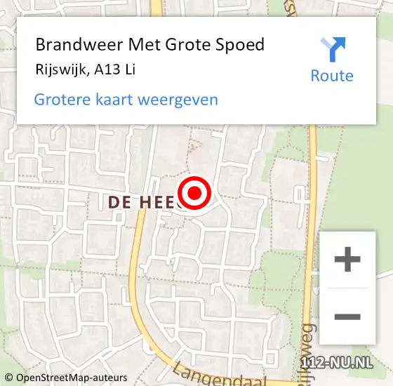 Locatie op kaart van de 112 melding: Brandweer Met Grote Spoed Naar Rijswijk, A4 Li hectometerpaal: 51,5 op 22 april 2019 06:18