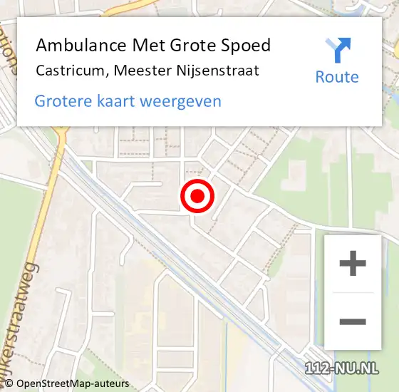 Locatie op kaart van de 112 melding: Ambulance Met Grote Spoed Naar Castricum, Meester Nijsenstraat op 22 april 2019 06:35