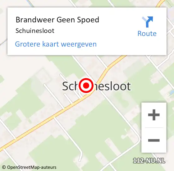 Locatie op kaart van de 112 melding: Brandweer Geen Spoed Naar Schuinesloot op 22 april 2019 07:48