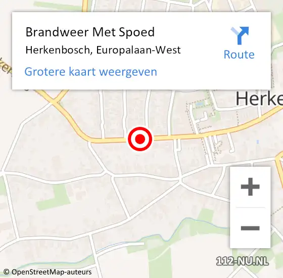 Locatie op kaart van de 112 melding: Brandweer Met Spoed Naar Herkenbosch, Europalaan-West op 22 april 2019 09:37
