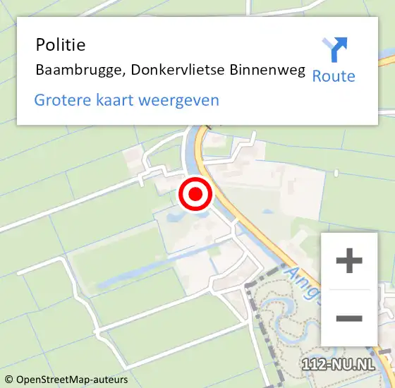 Locatie op kaart van de 112 melding: Politie Baambrugge, Donkervlietse Binnenweg op 22 april 2019 10:08