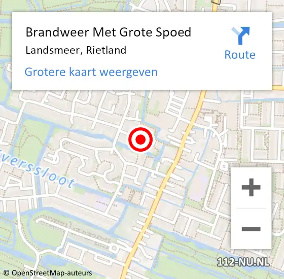 Locatie op kaart van de 112 melding: Brandweer Met Grote Spoed Naar Landsmeer, Rietland op 22 april 2019 11:23