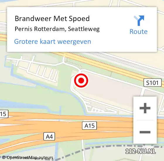 Locatie op kaart van de 112 melding: Brandweer Met Spoed Naar Pernis Rotterdam, Seattleweg op 22 april 2019 11:47