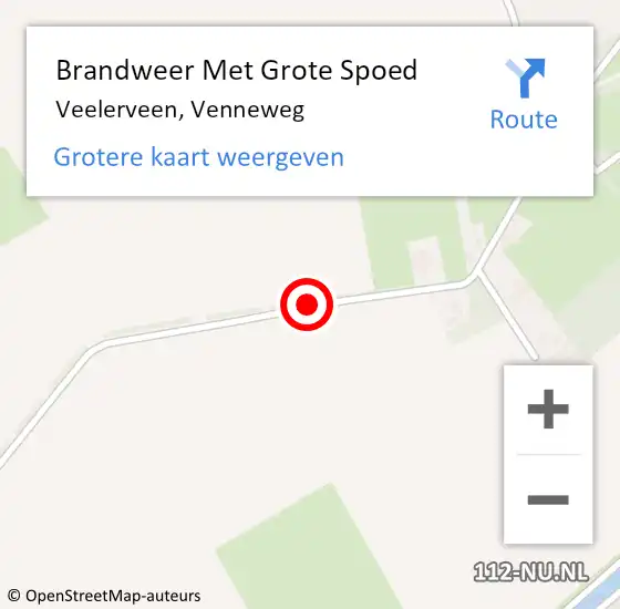 Locatie op kaart van de 112 melding: Brandweer Met Grote Spoed Naar Veelerveen, Venneweg op 22 april 2019 11:58