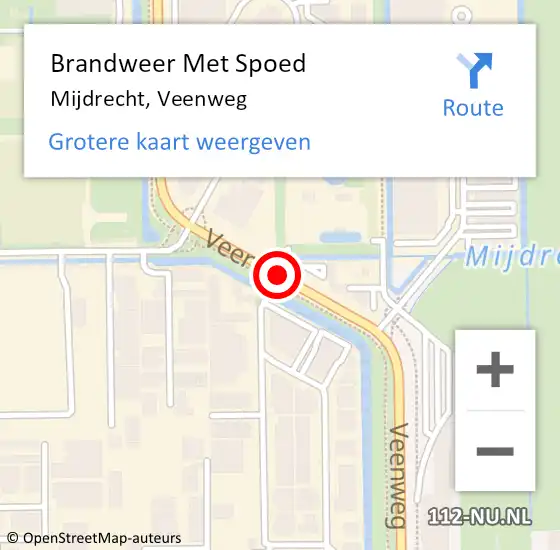 Locatie op kaart van de 112 melding: Brandweer Met Spoed Naar Mijdrecht, Veenweg op 22 april 2019 12:38