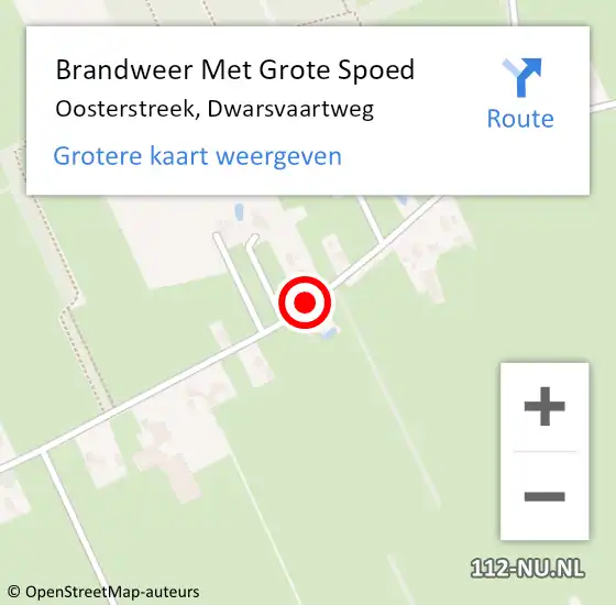 Locatie op kaart van de 112 melding: Brandweer Met Grote Spoed Naar Oosterstreek, Dwarsvaartweg op 22 april 2019 13:12