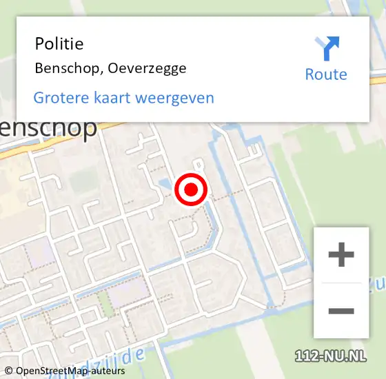 Locatie op kaart van de 112 melding: Politie Benschop, Oeverzegge op 22 april 2019 13:19