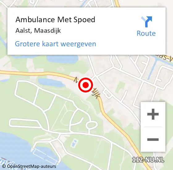 Locatie op kaart van de 112 melding: Ambulance Met Spoed Naar Aalst, Maasdijk op 22 april 2019 13:42