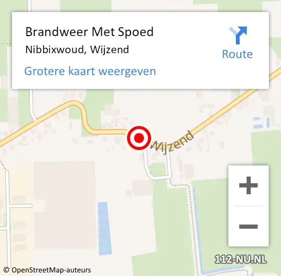 Locatie op kaart van de 112 melding: Brandweer Met Spoed Naar Nibbixwoud, Wijzend op 22 april 2019 14:11