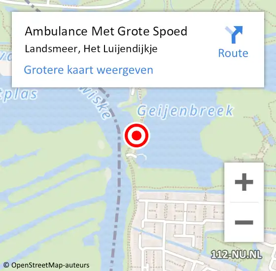 Locatie op kaart van de 112 melding: Ambulance Met Grote Spoed Naar Landsmeer, Het Luijendijkje op 22 april 2019 14:17