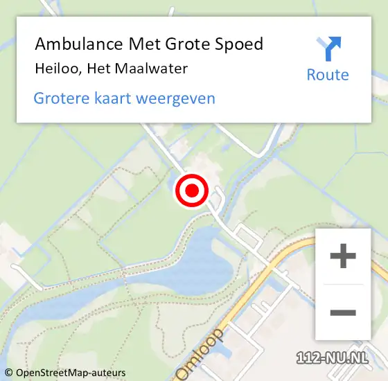 Locatie op kaart van de 112 melding: Ambulance Met Grote Spoed Naar Heiloo, Het Maalwater op 22 april 2019 15:22