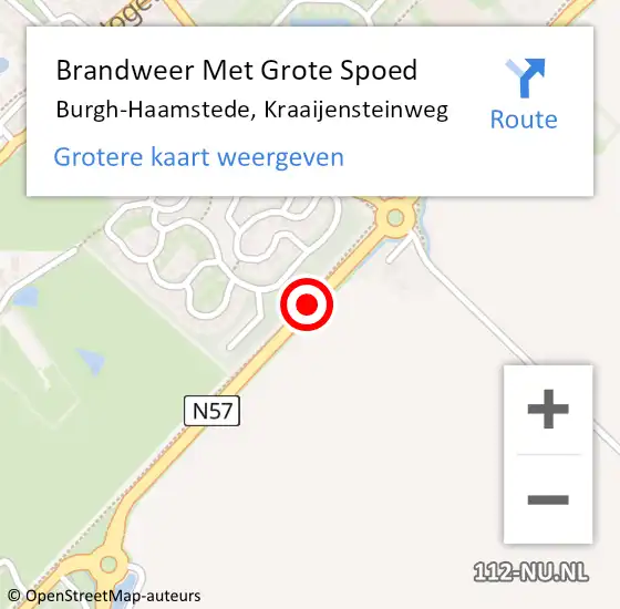 Locatie op kaart van de 112 melding: Brandweer Met Grote Spoed Naar Burgh-Haamstede, Kraaijensteinweg op 22 april 2019 15:38