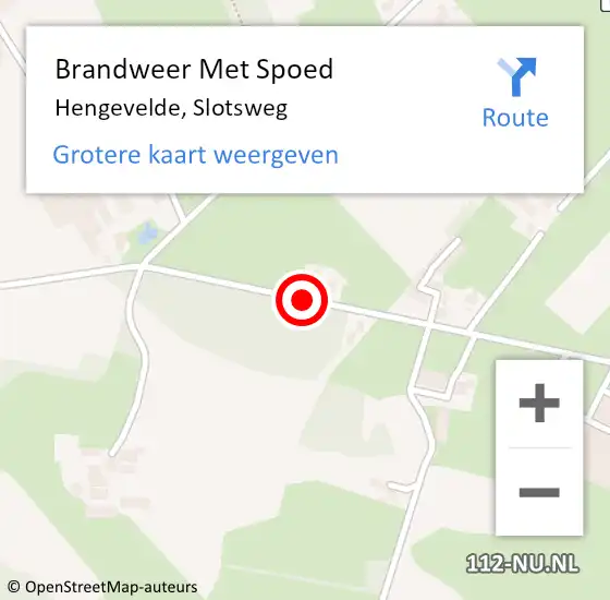 Locatie op kaart van de 112 melding: Brandweer Met Spoed Naar Hengevelde, Slotsweg op 22 april 2019 15:45