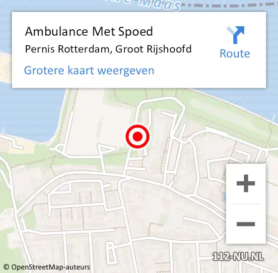 Locatie op kaart van de 112 melding: Ambulance Met Spoed Naar Pernis Rotterdam, Groot Rijshoofd op 22 april 2019 15:58