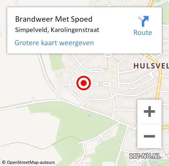 Locatie op kaart van de 112 melding: Brandweer Met Spoed Naar Simpelveld, Karolingenstraat op 22 april 2019 16:14