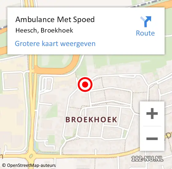 Locatie op kaart van de 112 melding: Ambulance Met Spoed Naar Heesch, Broekhoek op 22 april 2019 16:57