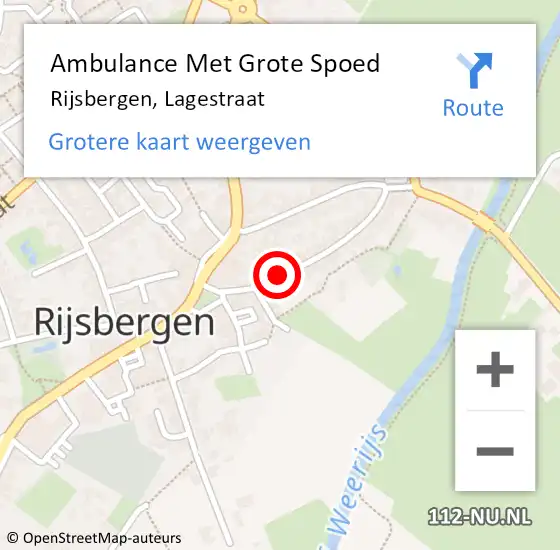 Locatie op kaart van de 112 melding: Ambulance Met Grote Spoed Naar Rijsbergen, Lagestraat op 22 april 2019 17:34