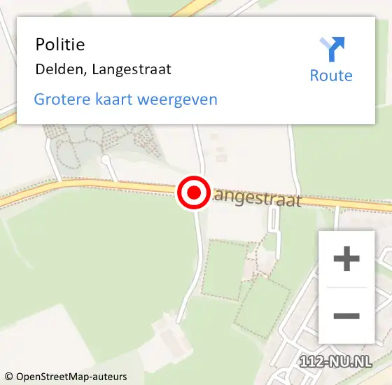 Locatie op kaart van de 112 melding: Politie Delden, Langestraat op 22 april 2019 17:55