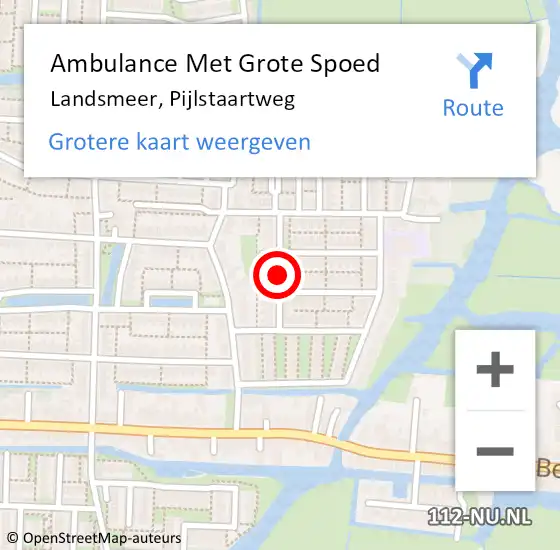 Locatie op kaart van de 112 melding: Ambulance Met Grote Spoed Naar Landsmeer, Pijlstaartweg op 22 april 2019 18:59