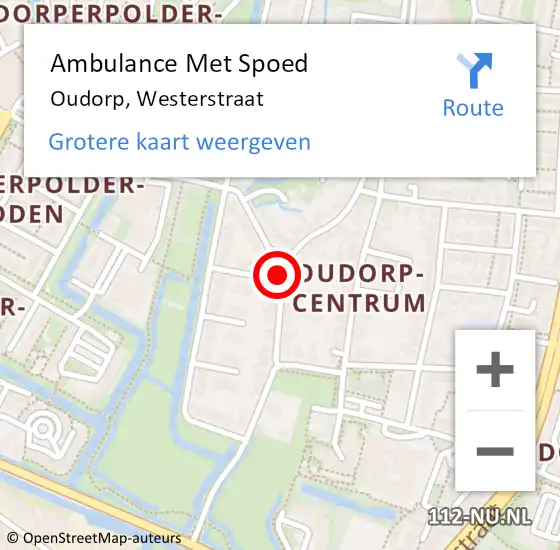 Locatie op kaart van de 112 melding: Ambulance Met Spoed Naar Oudorp, Westerstraat op 30 maart 2014 08:59