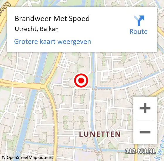 Locatie op kaart van de 112 melding: Brandweer Met Spoed Naar Utrecht, Balkan op 22 april 2019 20:25