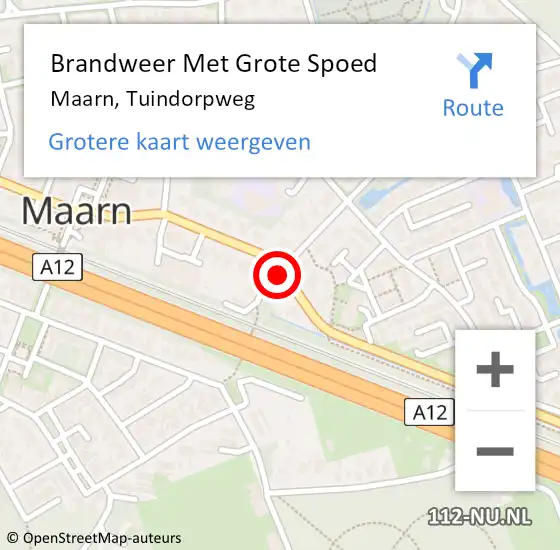 Locatie op kaart van de 112 melding: Brandweer Met Grote Spoed Naar Maarn, Tuindorpweg op 22 april 2019 21:00