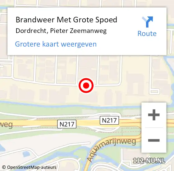 Locatie op kaart van de 112 melding: Brandweer Met Grote Spoed Naar Dordrecht, Pieter Zeemanweg op 23 april 2019 00:14