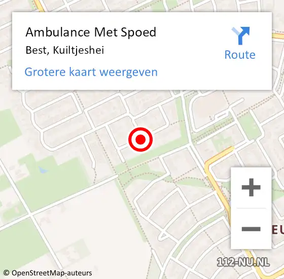 Locatie op kaart van de 112 melding: Ambulance Met Spoed Naar Best, Kuiltjeshei op 23 april 2019 01:38